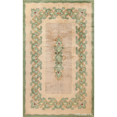 Tapis vert antique français Art Deco Leleu