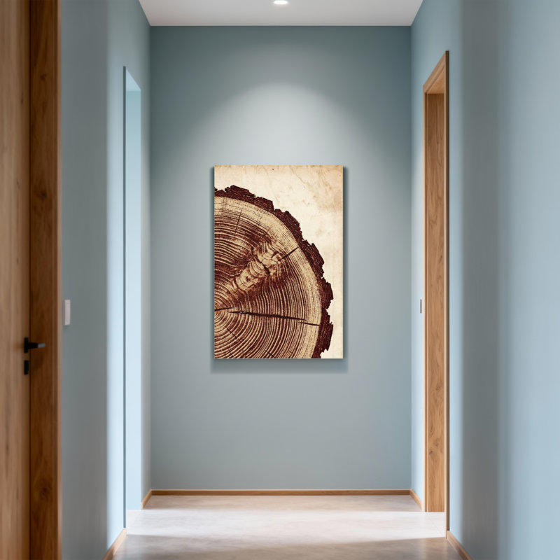 Plants & Flowers Tree Ring Pattern On Canvas Print, 18" H x 12" W