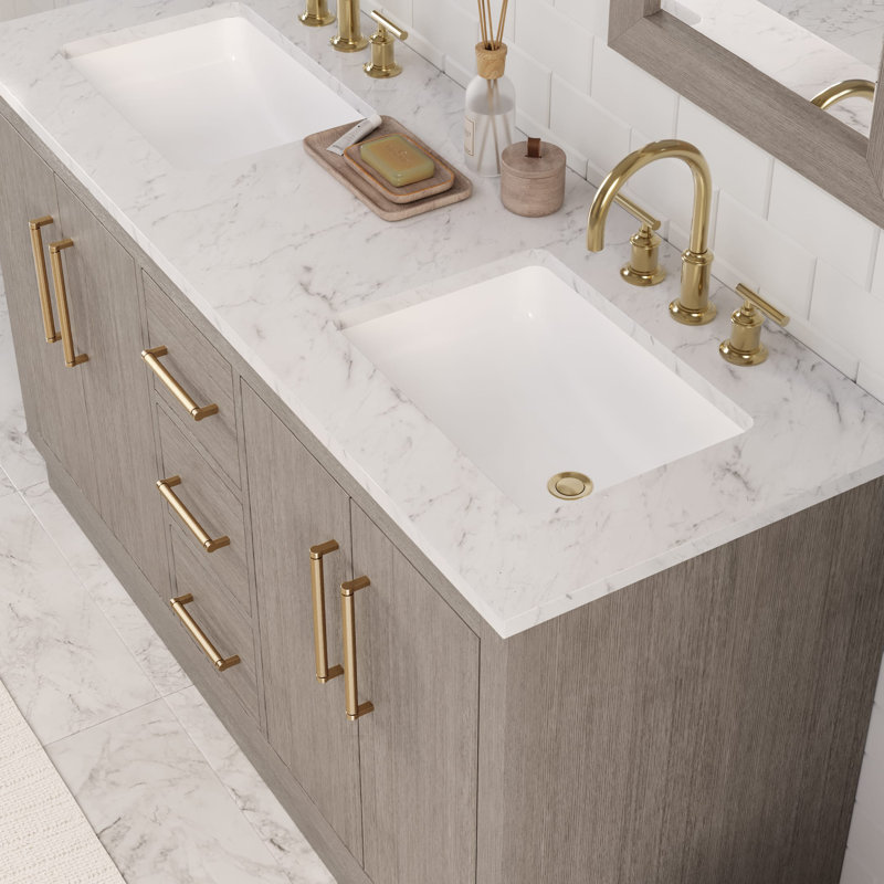 Hugo 60'' W Vanity, Satin Gold