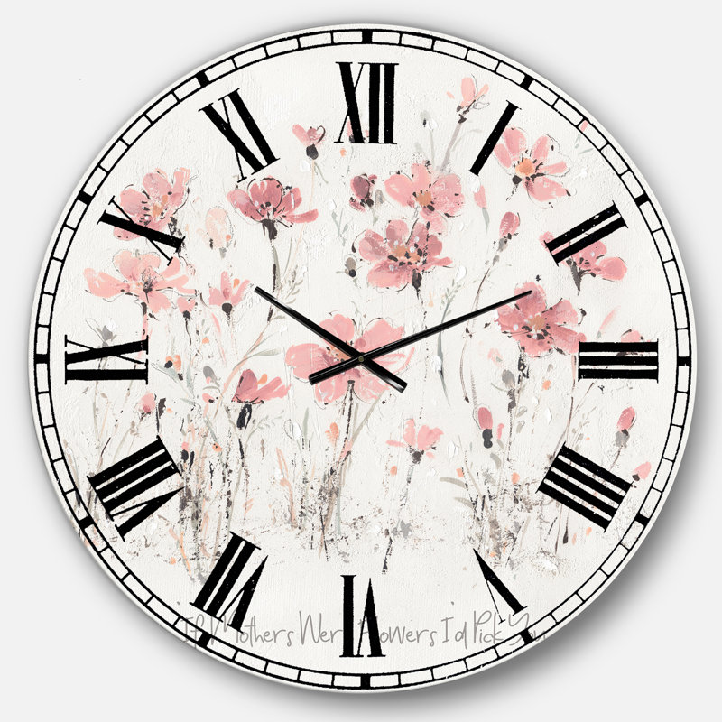 Wildflowers III - Horloge murale traditionnelle, Surdimensionné