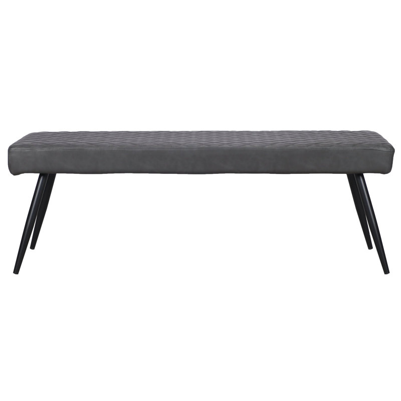 Banc rembourré en similicuir Lavren, Gris