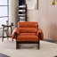 Fauteuil en cuir avec pieds en bois robustes et coussin moelleux-152709600