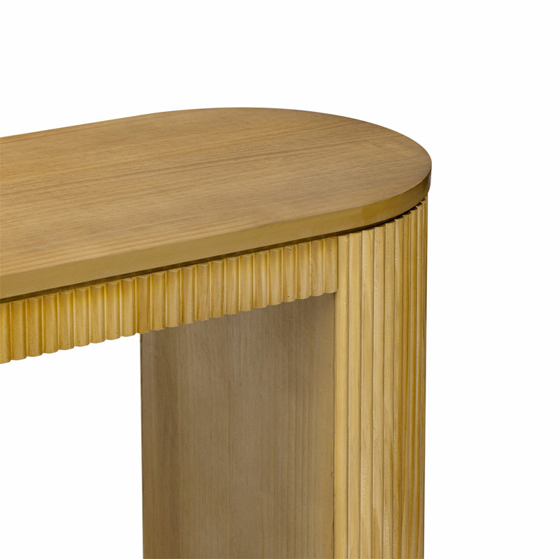 Modern 59.2" Fluted Console Table , Natural