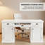 Bureau de direction moderne de 67 po, bureau d'ordinateur avec 2 portes de rangement en bois et 3 tiroirs, bureau à domicile rectangulaire, bureau de lecture, table d'écriture