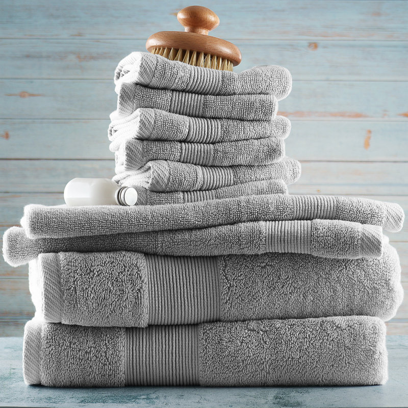 Danni-Lee Ultra Soft and Absorbent 10 Piece 100% Cotton Towel Set., Gray