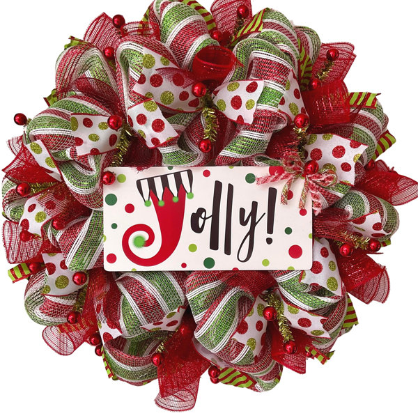 The Holiday Aisle® Jolly Holiday Christmas Wreath | Wayfair