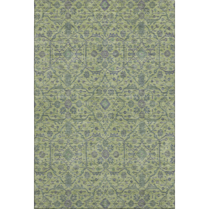 Premium Machine Washable Ducote AMF1131 Global Rug, Rectangle 9 pi x 12 pi