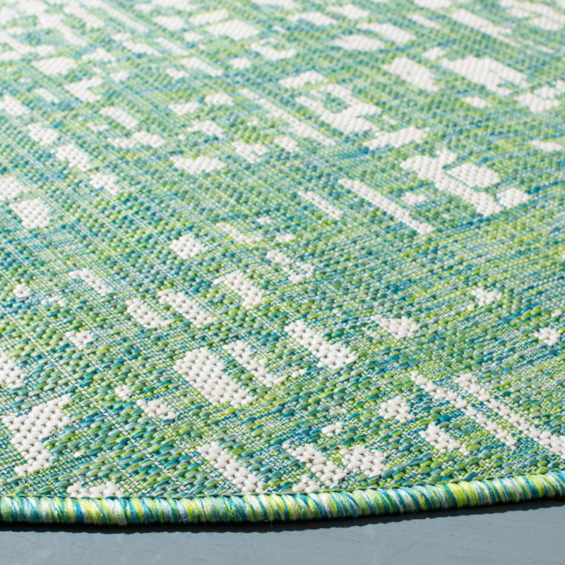 Lovise Performance Abstract Indoor/Outdoor Area Rug, Round 6'7"