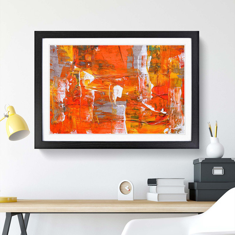 Abstract Art Painting Vol.252 by S.Johnson - Picture Frame Painting Print, 36cm H x 48cm W x 2cm D, Black Framed