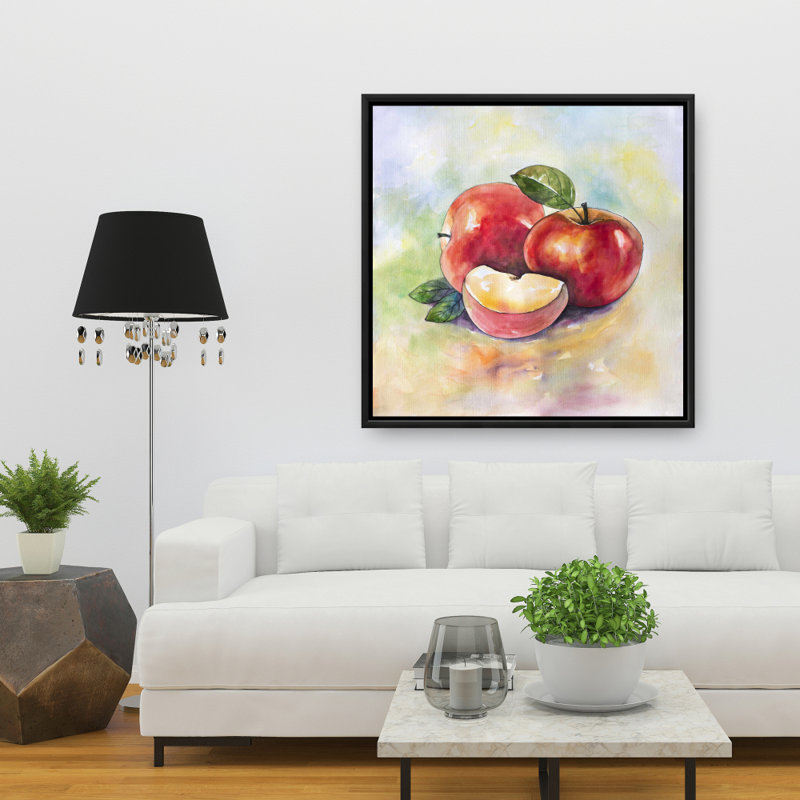 Succulent Apples - Kitchen Green Framed Canvas Home Decor