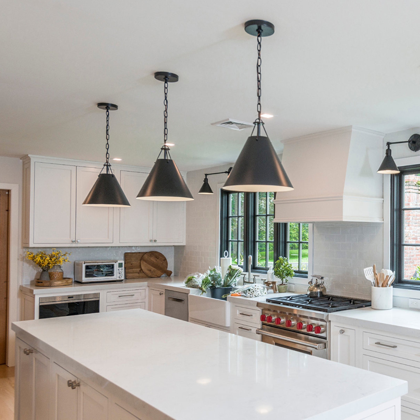 Kinston Dimmable Single Light Pendant, Matte Black, Black