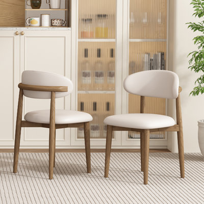 18.43" White Solid back side Chair(Set of 2)