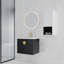 Armoire de salle de bain flottante minimaliste moderne Caspian avec lavabo en céramique et contreplaqué-123836418