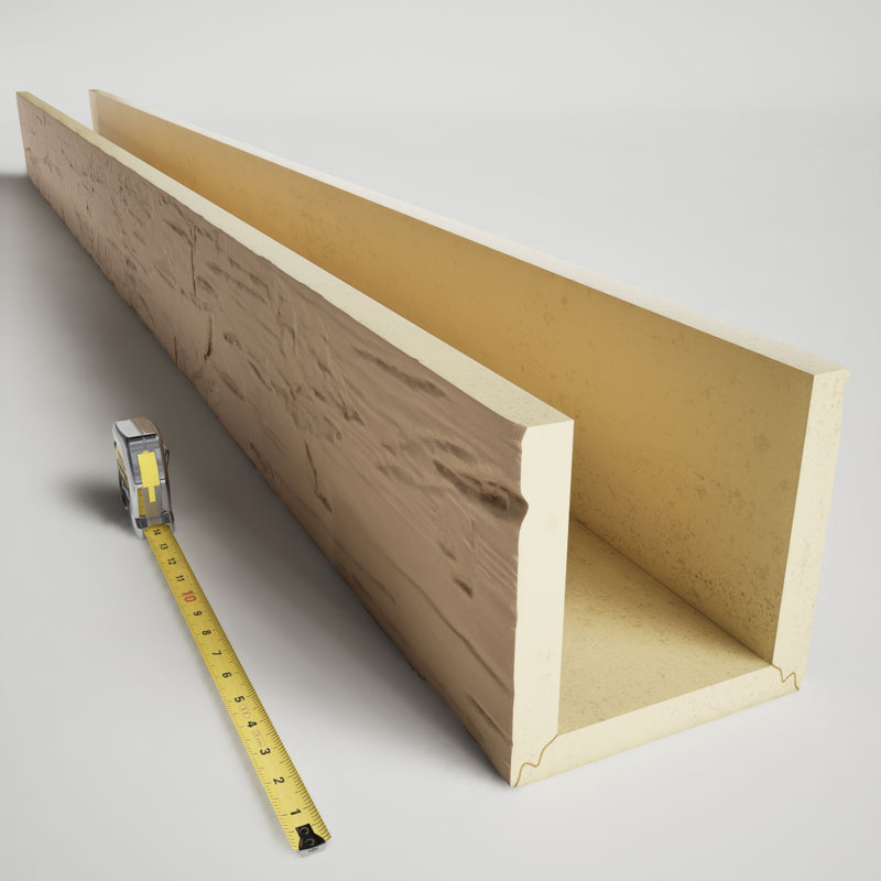Premium Aged Faux Wood Hand Hewn U-Beam, 10-ft