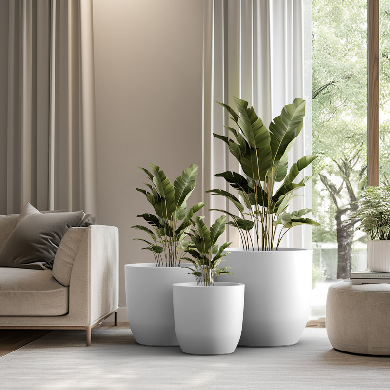 Keyondria Handmade Pot Planter, Crisp White
