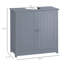 Armoire de salle de bain sous le lavabo avec 2 portes et tablette, meuble-lavabo à piédestal, gris