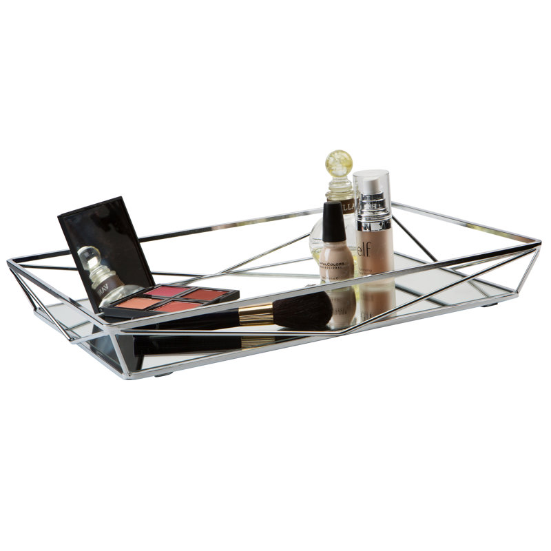 Edens Metal Tray, 2.09" H x 15.75" W x 11.02" D, Chrome