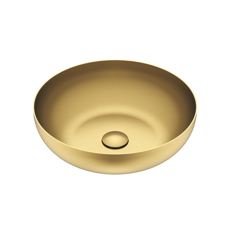 Barclay Adaliz 15.75'' Stainless Steel Circular Bathroom Sink, Gold