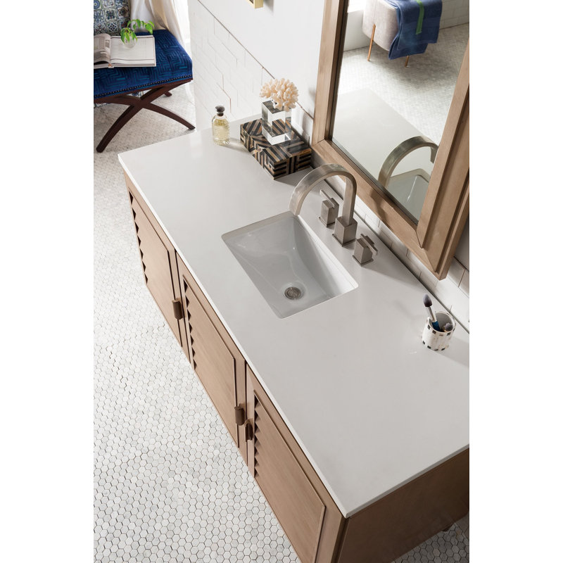 Portland 60'' W Single Vanity, White Zeus, Widespread