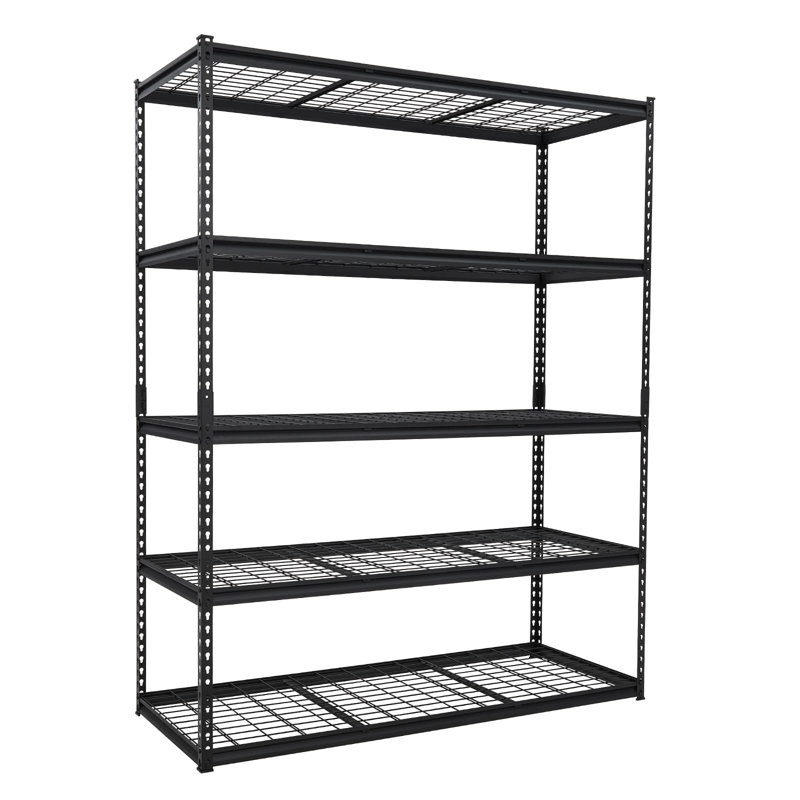 Étagère de garage à 5 niveaux, tablettes de rangement réglables en métal de 2 500 lb, étagère de rangement robuste de capacité, support de rangement utilitaire industriel, 48 x 18 x 72 po