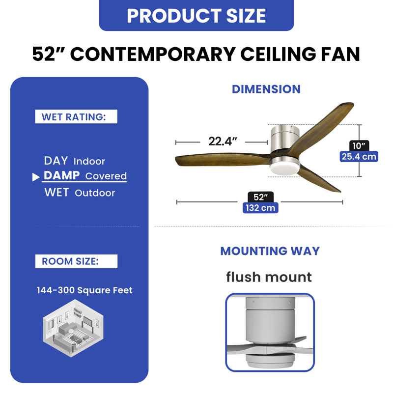 Harutyun 52'' Ceiling Fan with LED Lights