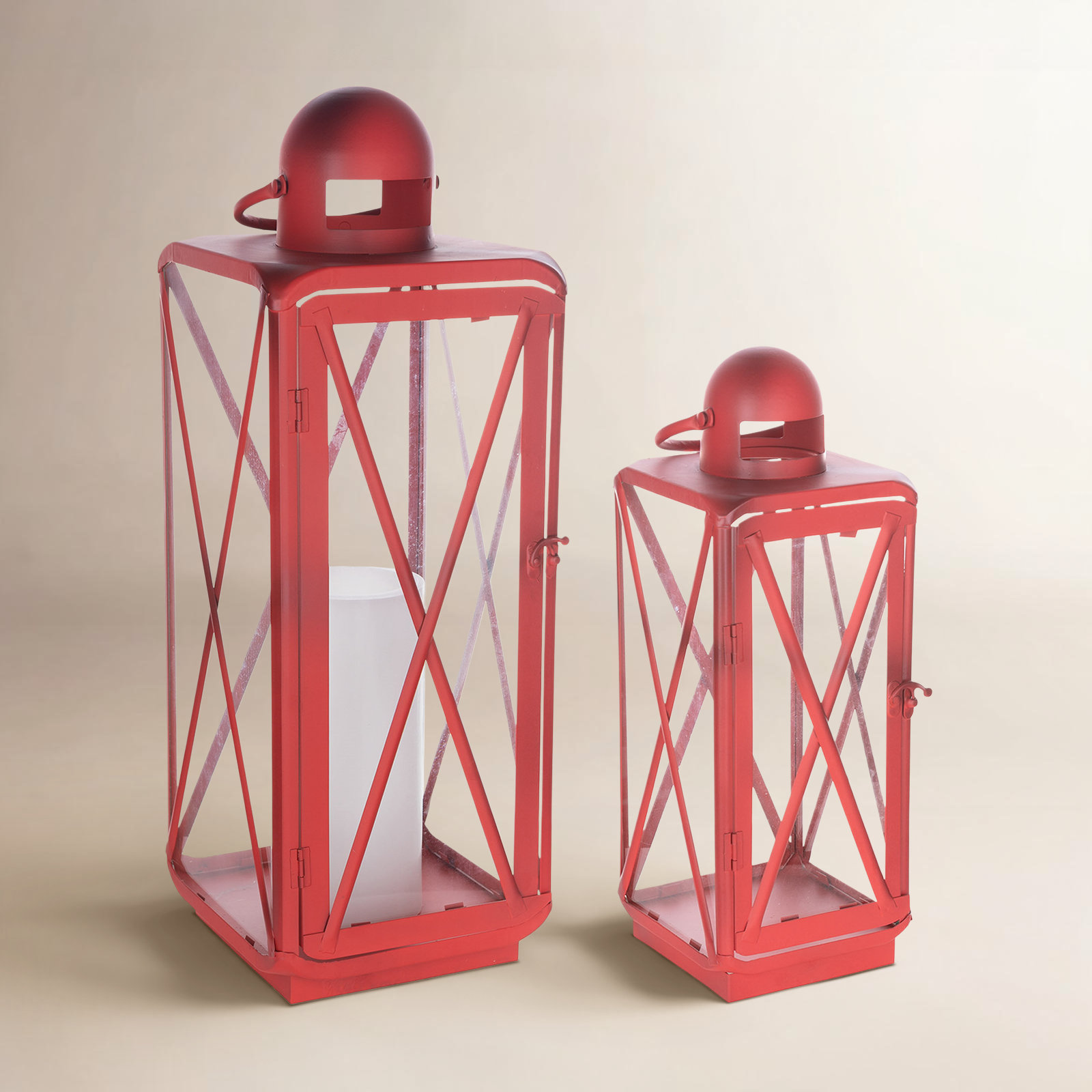 Lantern Candle Holder, Red