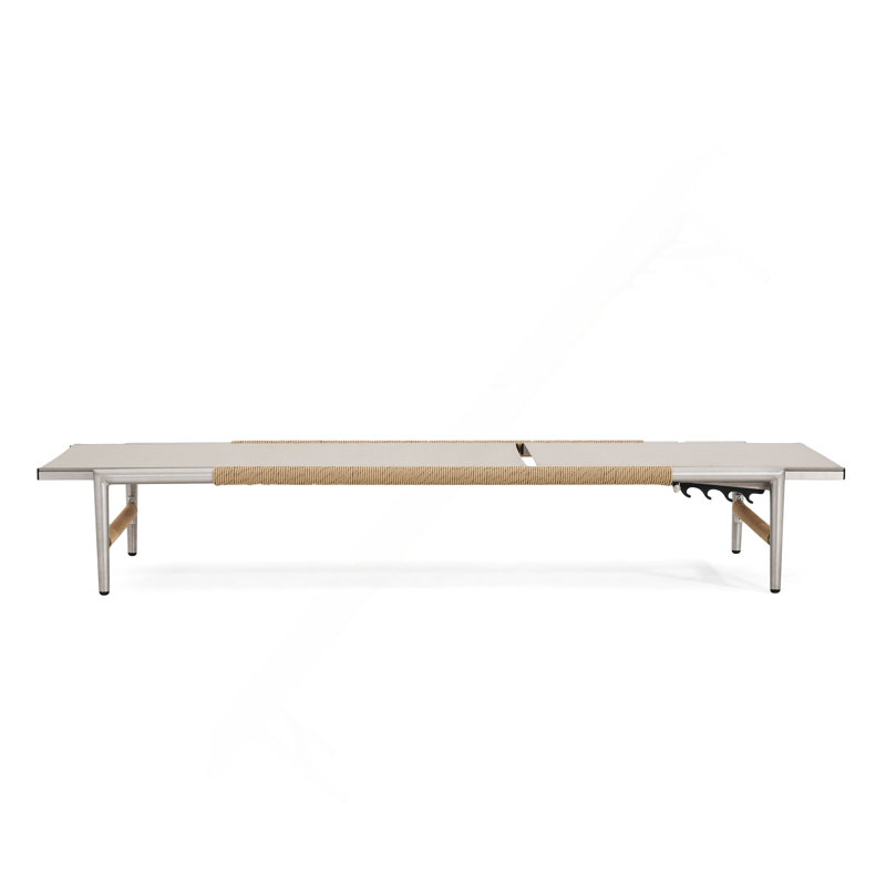 Chaise longue d'extérieur Hargrove Aluminun, siège extérieur en filet, 1 pièce, 1