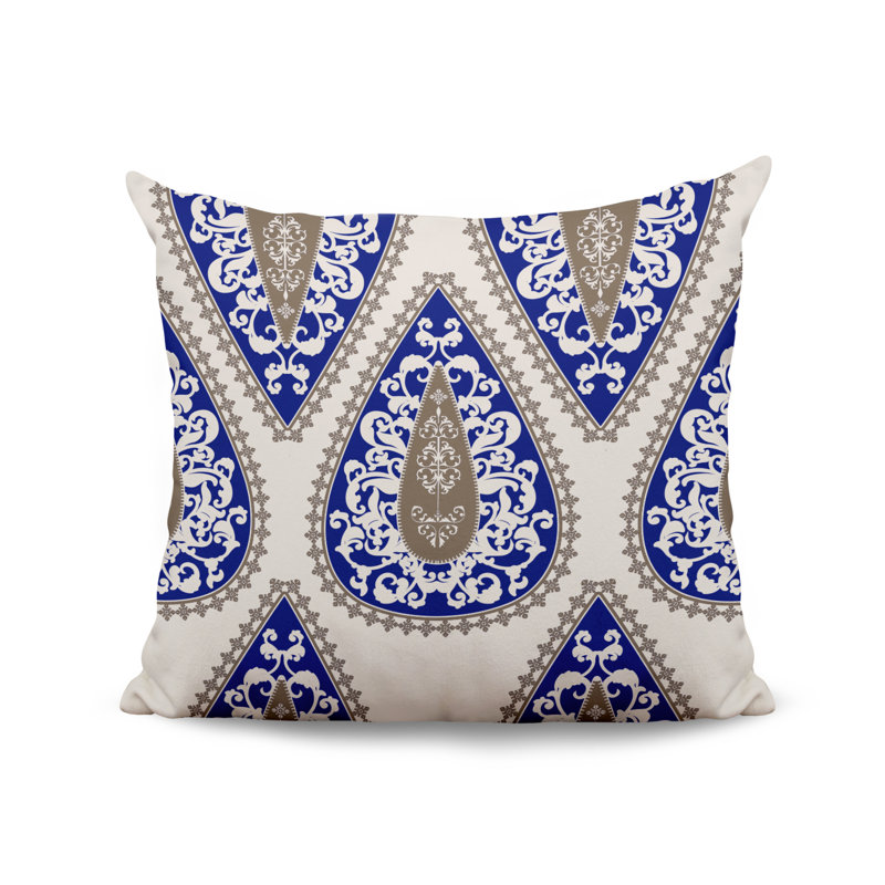 Outdoor Reversible Throw Pillow, 17W" x 17H", Navy Blue