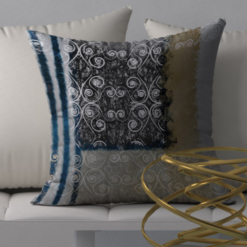 Housse de coussin carrée à losanges pur, 18 po x 18 po