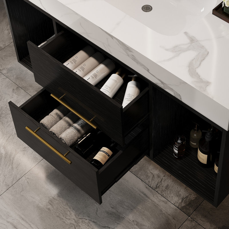 Meuble-lavabo 39,4 po, Noir