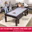 Bancs de table et de rangement pour la piscine, la salle à manger et le tennis de table GoSports 8 pi 3 en 1 - Billard convertible avec accessoires de jeu - Chêne foncé-122503498-114225485