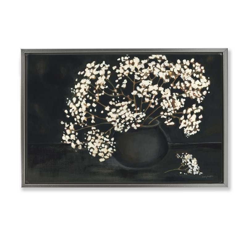 «Baby's Breath» sur toile flottante encadrée brun noir par Haley Knighten, Cadre flottant gris lustré, H 17 po x l 25 po