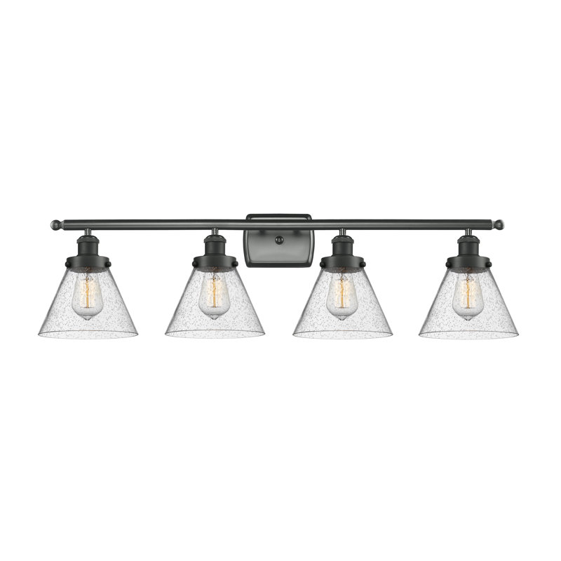 Ameka 4 - Light Dimmable Vanity Light, Matte Black, Incandescent , Seedy