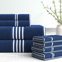 Striped Pattern Bath Towel Soft Cotton Absorbent Face Hand Towels