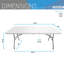 Techni Home 6 FT Granite White Folding Table With Easy-Carry Handle
