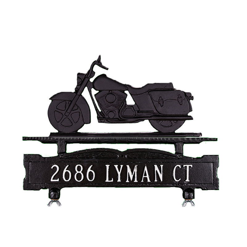 1-Line Mailbox Sign, Yes, Satin Black