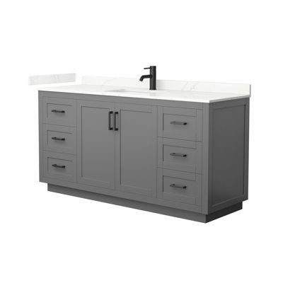 Miranda 66" Freestanding Single Bathroom Vanity with Quartz Top
