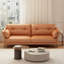 Causeuse coussin orange en cuir véritable-1612224832