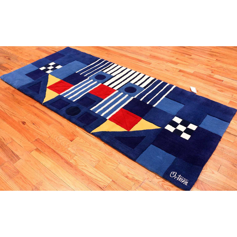 Tapis bleu rétro George Earl Ortman