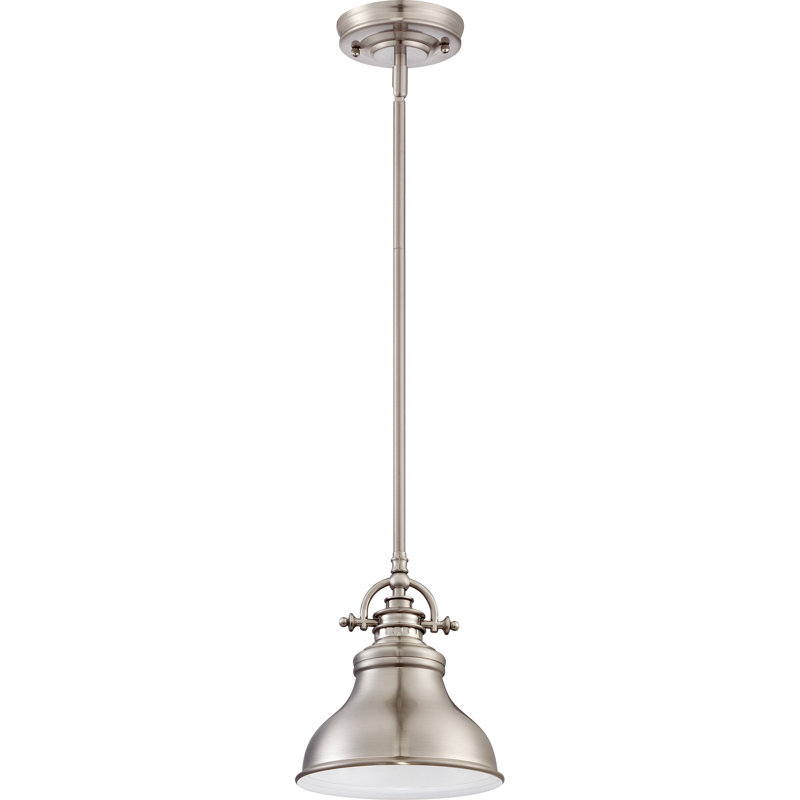 Luminaire suspendu simple en dôme Rosalyn, Nickel brossé, H 9 po x l 8 po x P 8 po