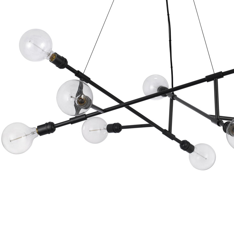Lustre Sena de 36 po de style Spoutnik avec auvent en métal gris anthracite