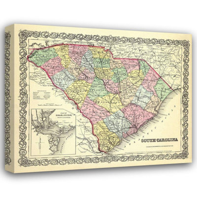 Red Barrel Studio® Colton Gallery Wrapped Canvas Art Titled: South Carolina, Colton 1855