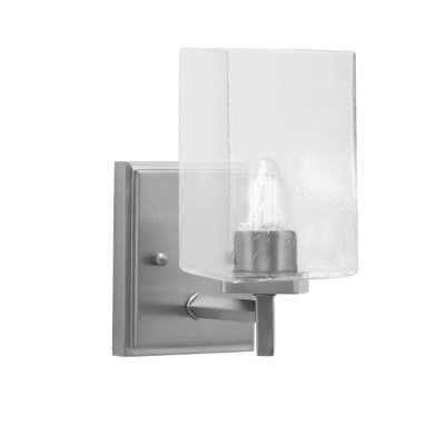 Finola Wall Sconce Shown With 4" Square Clear Bubble Glass