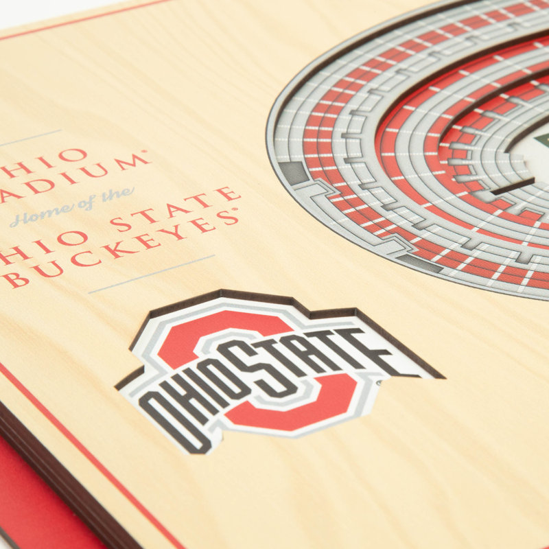 Ohio State Buckeyes 3D Stadium Replica Timber Wall Art