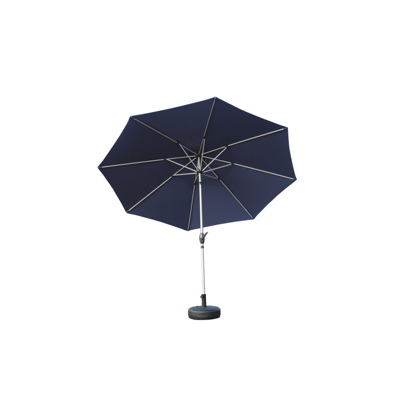 Parasol de patio 9 pi avec 8 nervures, inclinaison et manivelle Daniel, Beige