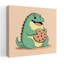 Hungry Dinosaur Cookie Contemporary Wall Art Print by Kintsugi99 - Wrapped Canvas Print-1372826759