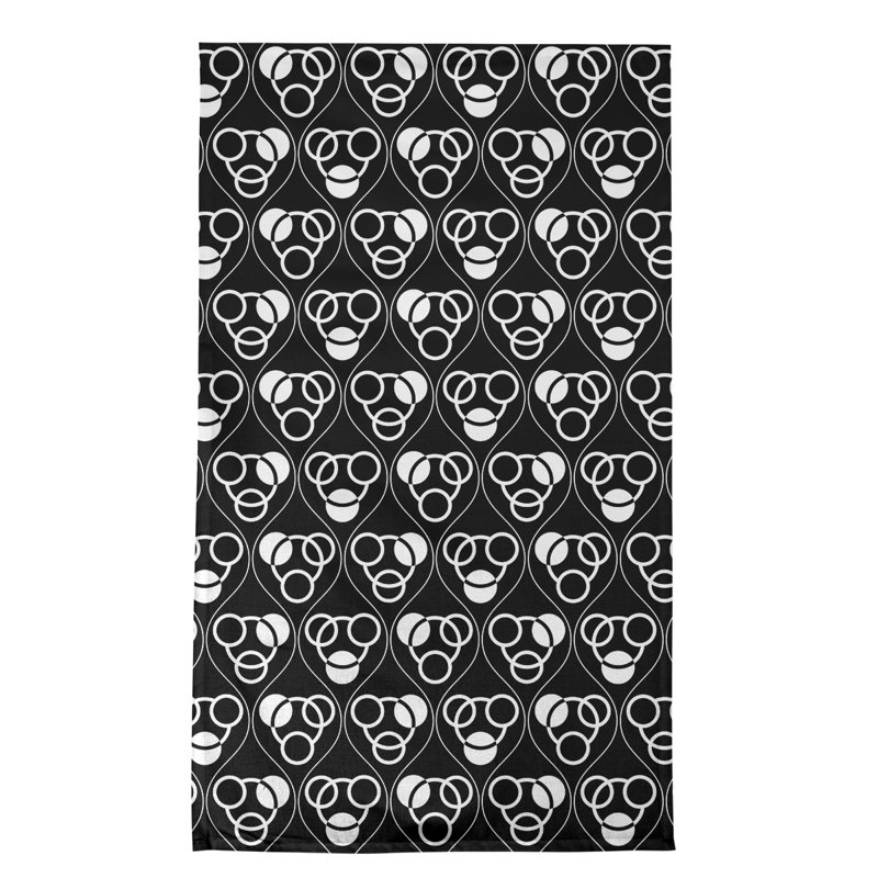 Torchon Circles and Waves, Noir/blanc, Polyester sergé