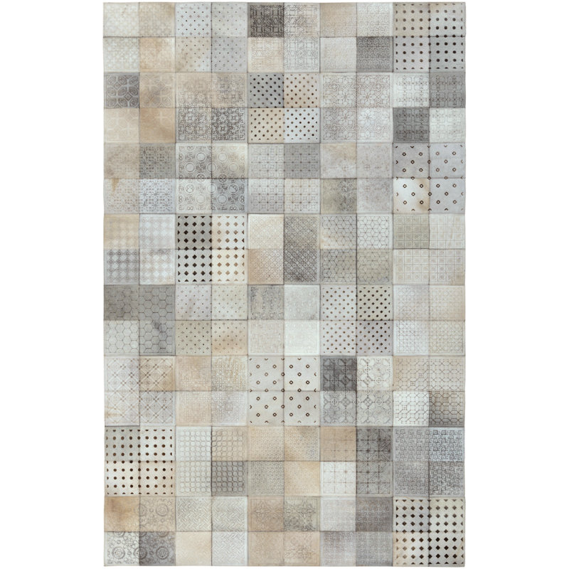 El Centro Leather Geometric Indoor Rug, Rectangle 2' x 3'