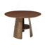 Table de salle à manger ronde de 47,25 pouces, style rétro, texture brossée, convenant à 4 à 6 personnes, plateau de table en bois aggloméré, structure en métal, bois de noyer, couleur bronze.