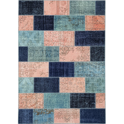 Wool and Cotton Patchwork Indoor Rug